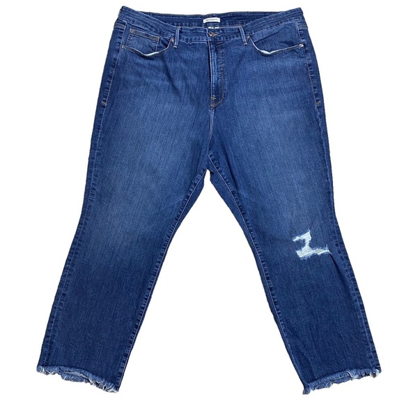 GOOD AMERICAN  Good Straight High-rise Straight Jeans - Blue407 - Plus Size 24 - Picture 2 of 12